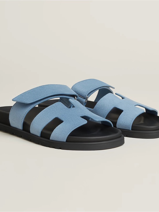 Hermes Shoes - Hermes Chypre Sandals Bleu Jean